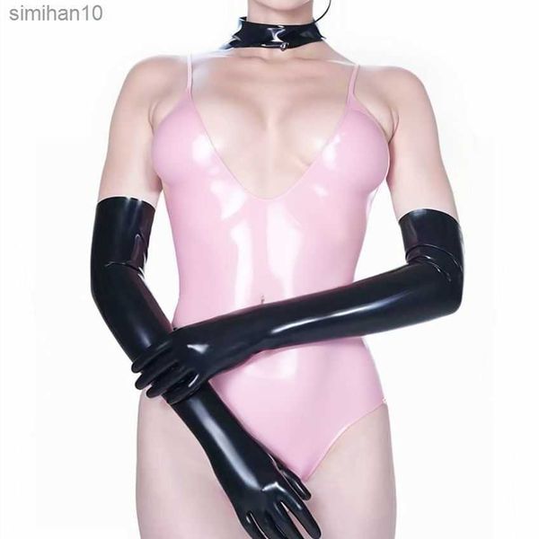 

briefs panties gloves women fetish long gloves opera latex stocking fetish latex bodysuit for women socks lingerie wetlook l230518, Red;black