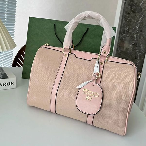 

canvas pillow bag for men woman boston bags summer color handbags crossbody letter embroid travel duffel totes