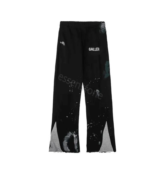 

galleries pant designer pants galleries dept letter print galleries denim straight sweatpants speckled letter print pant tech pants autumn p, Black