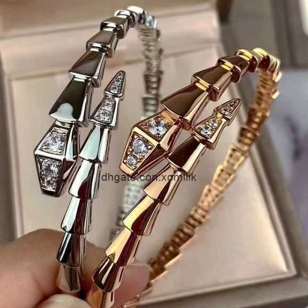 

designer luxury belgary brand bracelet snake shape bracelet snake bone bracelet women's light luxury snake head smooth face bracelet po, Black