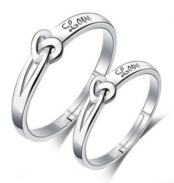 

925 sterling silver items crystal jewelry couple rings noble simple tie knot pair rings new lover gift5604180