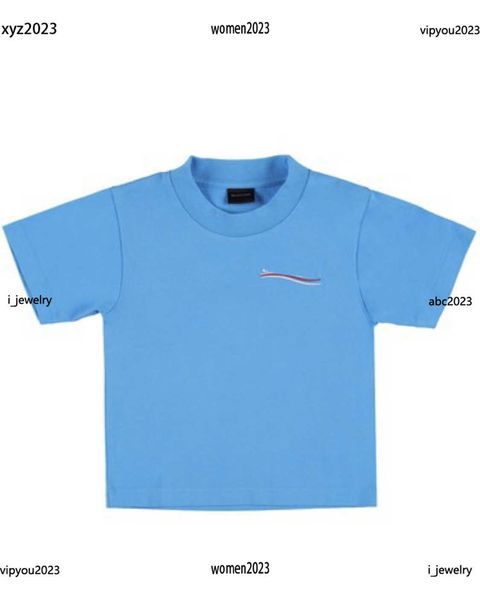 

2023 designer t-shirts logo printing children round neck short sleeve high-end t-shirt summer boys fashion tees #multiple product, Blue