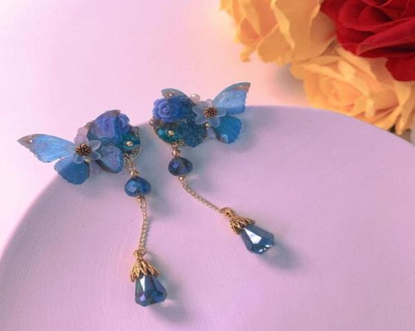 

dangle chandelier korean fashion animal pearl statement earrings flower rhinestone long tassel for women jewelry gifts2360228, Silver