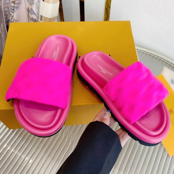 

2023 fashion slippers foam runners designer slide for women shoes flip flops orange desert bone brown luxury sandals blue onyx glow green wo, Black