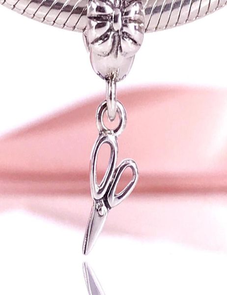 

authentic 925 sterling silver sterling silver vintage scissors dangle charm fit diy pandora bracelet and necklace 7911131567526, Black