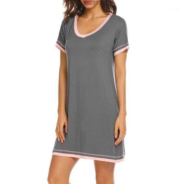 

rkbr women's sleepwear healthy women clothes solid modal nightdress nightwear v-neck nightgown vestidos girl lingerie1, White