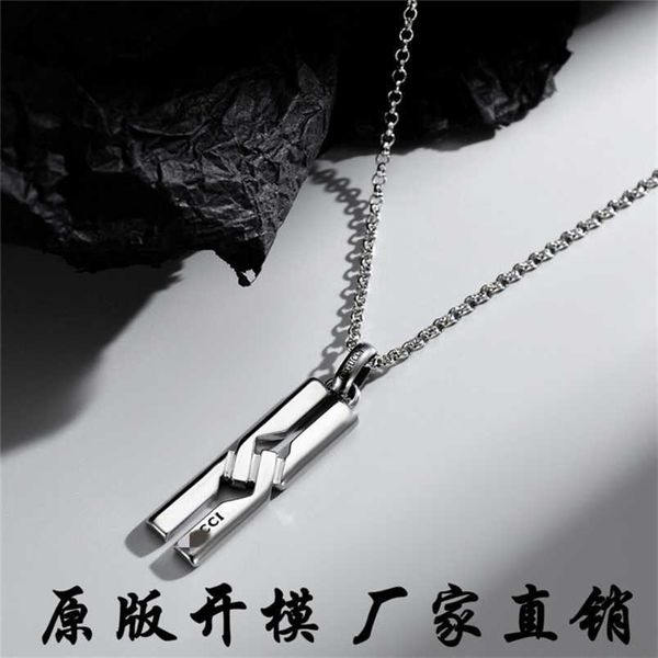 

20% off 2023 new designer jewelry bracelet necklace ring rectangular personalized simple style pendant for men women, Silver