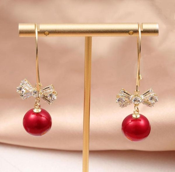 

nigeria ladies fashion jewelry red crystal earrings party allmatch dubai bridal accessories girls gifts dangle chandelier5940594, Silver