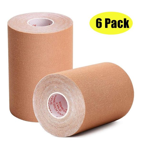 

tools 6pack 10cm x 5m kinesiology tape waterproof latex athletic tape for pain relief muscle joint support injury recovery
