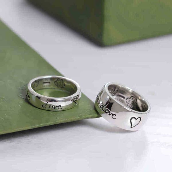 

20% off 2023 new designer jewelry bracelet necklace ring sj. love fearless flower bird style versatile men's women's couple pair r, Silver