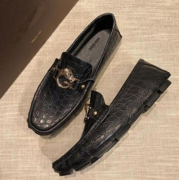 

orignal box luxury new g mens loafers formal slipon gentleman wedding dress drive moccasingommino shoes size 38469802317, Black