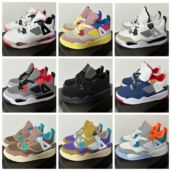 

2023 kids shoes 4 toddlers 4s boys basketball sneakers gril baby kid children shoe youth infants sport baby outdoors designer athletic train, Black