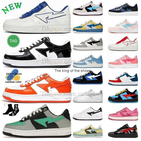 

ogdesigner bapestas men women casual shoes sk8 sta blue white camo black white green red orange pink grey pink grey camouflage trainers snea