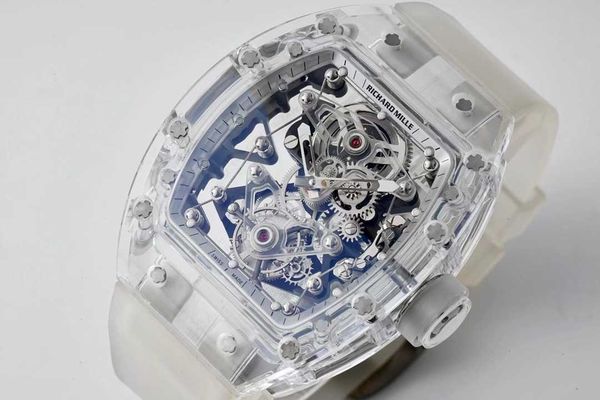 

rm056 superclone active tourbillon eur luxury mens mechanics watches wristwatch fashion leisure rm56 automatic mechanical crystal hollow bar, Slivery;golden