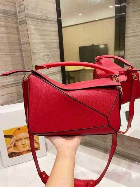 

evening bag crossbody bag fashion geometric puzzle tote women handbag leather pure color shoulder simple atmosphere messenger purse change w