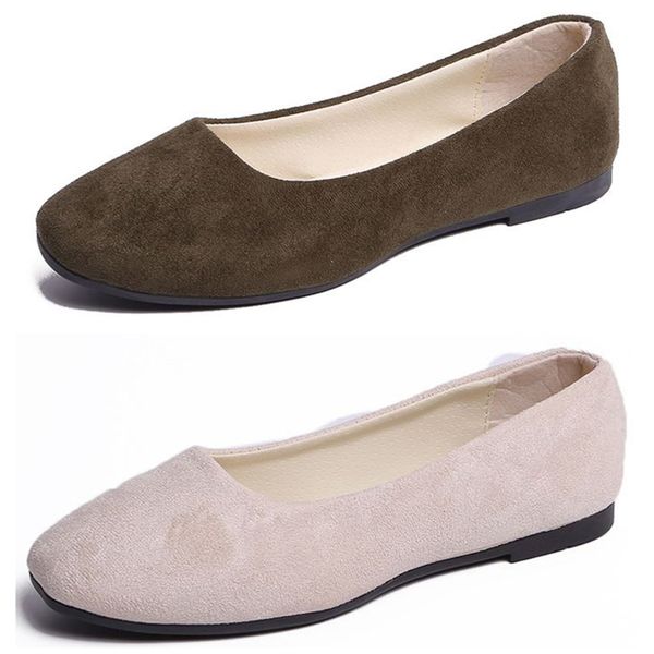 

bottomed candy flat 2023 colored ashionable work shoes gold comfortable suede cloth faced women's shoes, student shoes ,, Black