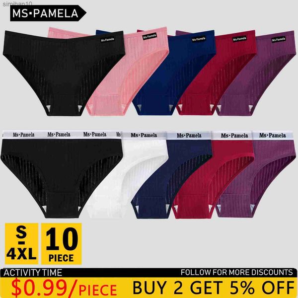 

briefs panties 10pcs/set women's underwear cotton panty panties female underpants solid color panty intimates women lingerie s-4xl l230, Red;black
