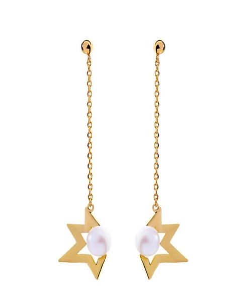 

dangle chandelier trendy gold amp silver color acrylic pearl earring for women long chain star drop earrings party dress jewel2485918