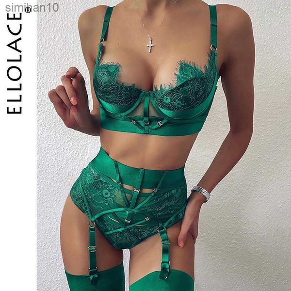 

briefs panties ellolace lingerie bra women's underwear set lace bandage lingerie set push up lenceria 3 piece set erotic lingerie l2305, Red;black