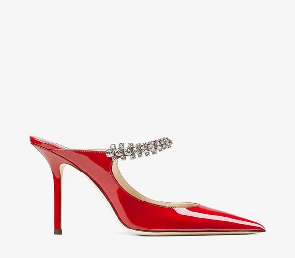 

22s lady039s shoes summer sandal bing slipper slide heel women039s sandals high heels women pumps patent leather luxury desi1001987, Black