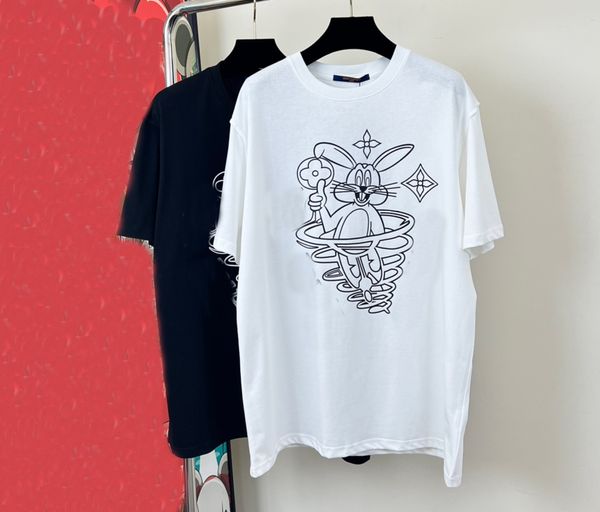 

luxury men's t-shirts womens tshirt spring and summer new basic letter print loose casual men's and women's t-shirt of the sa, White;black