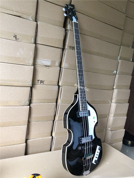

low price 4-string violin bass black bass electric guitar semi-hollow body bass electric bass