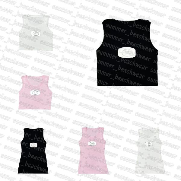 

women knits tank summer knitted crop breathable tanks sleeveless gym fitness wear, White