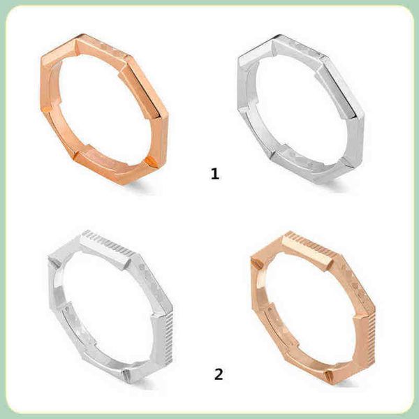 

2023 new designer jewelry bracelet necklace ring accessories link to love series striped carved mirror simple men's women's, Silver