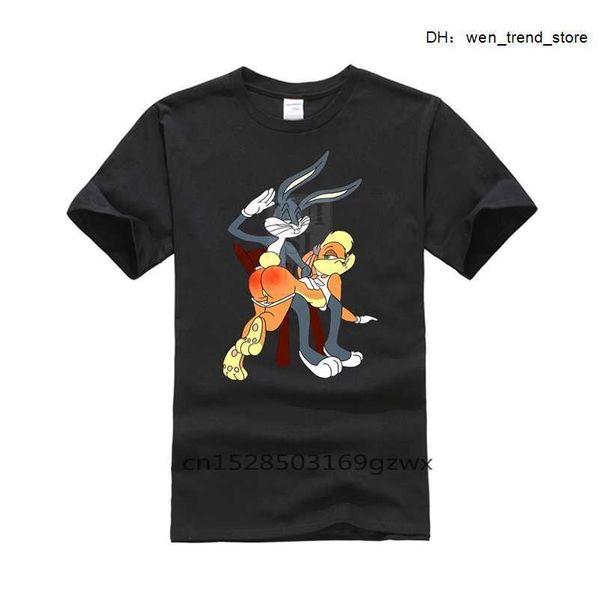 

summer mens t shirt bugs lola bunny spank punishment 100% cotton tshirt men 210322 lzew, White;black