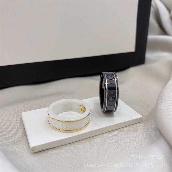 

2023 new designer jewelry bracelet necklace ring sterling couple's phnom penh inlaid black white ceramic pair, Silver