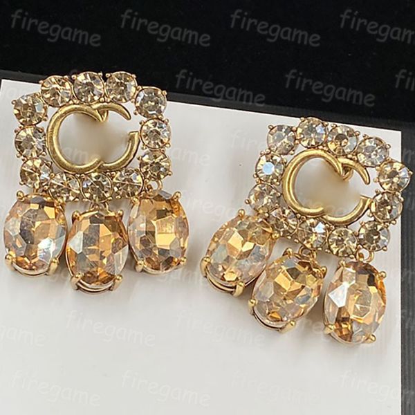 

charm crystal earring classic gold earring rhinestone designer fashion jewelry women luxury jewelry, Golden;silver