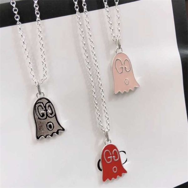 

20% off 2023 new designer jewelry bracelet necklace ring glue dropping pink primary color enamel small male female couple clavicle chain, Silver