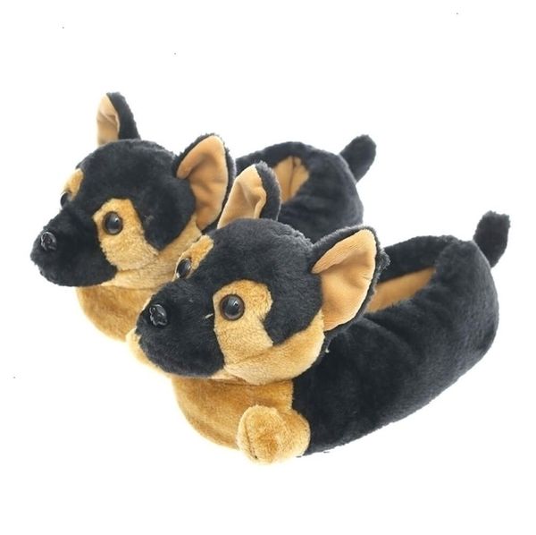 

slippers millffy classic german shepherd plush dog animal black and tan costume footwear 2211246119653