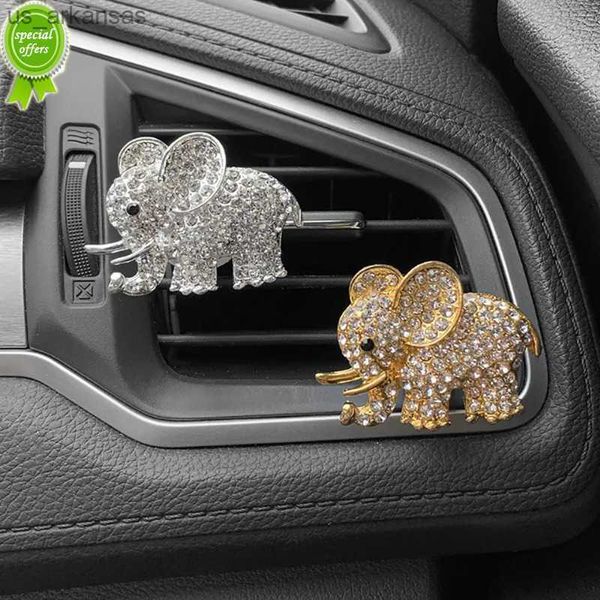 

new diamond elephant air freshener aroma auto vent outlet clip fragrance cologne aromatherapy perfume decor bling car accessories l230523