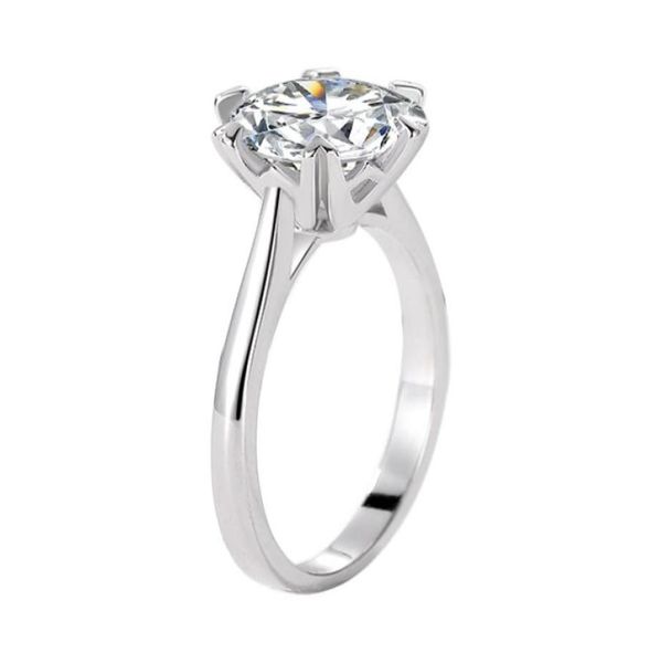 

sterling silver product in love with single bell women039s exaggerated large 2 ct simulation diamond ring showing off two ct d3412507, Golden;silver