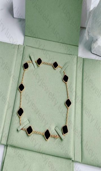

18k fashion classic agate four leaf clover necklace long ten 10 flowers pendant motherofpearl for women girl valentine039s mo6272029, Silver