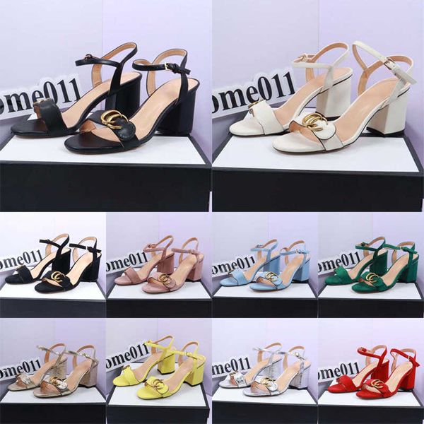 

high heels women sandals new thick heels 5cm 7cm 10cm everything match one word buckle women's shoes open toe sandals bronze buckle, Black