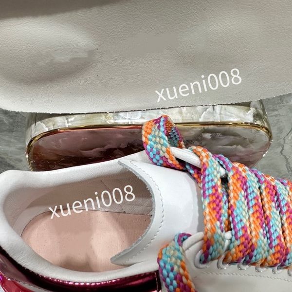 

brand fashion womens quality casual shoes low heel leather lace-up sneaker running trainers letters flat printed sneakers, Red;white