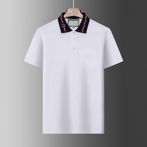 

designer men's polos monclair classical shirts men luxury polos casual mens t shirt snake bee letter print embroidery fashion high stre, White;black