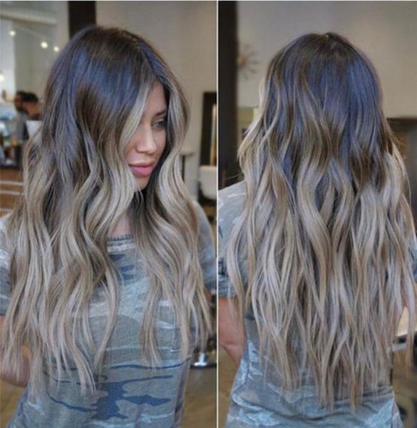 

shuowen 26 inches body wave synthetic remy hair wig mix color simulation human hair wigs pelucas 10 styles wig173 fast 43161578350662, Black