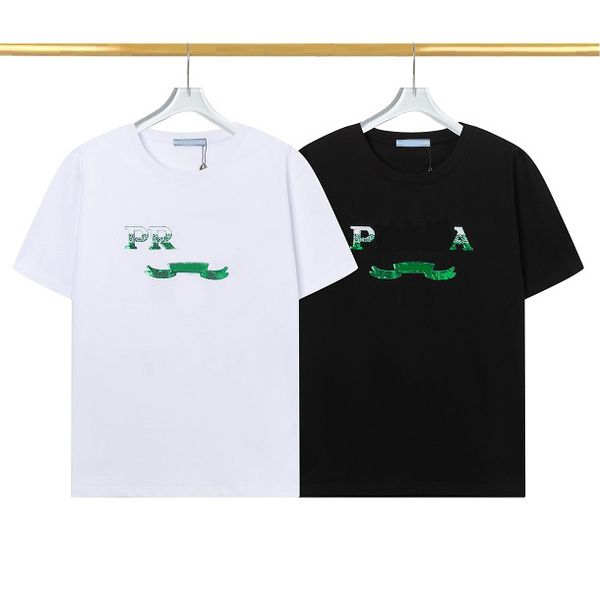 

2023 Luxury Fashion Men's T-Shirts Summer Women Tshirt Cotton Designer Short Sleeve Casual Shirts Streetwear Tees Asian size S-2XL, White