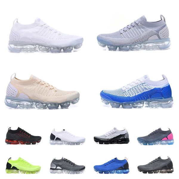

classic vapores air fly knit 2.0 running shoes triple black designer men women sneakers fly white knit 2 cushion trainers