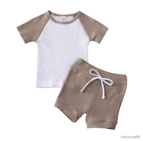 

clothing sets 0-5yrs children boys clothes suits cotton short sleeve patchwork t-shirts shorts 2pcs summer kids set, White