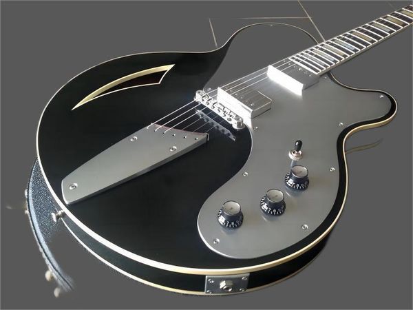 

belaire josh homme queens of the stone black 335 jazz electric guitar motor semi hollow body, grover