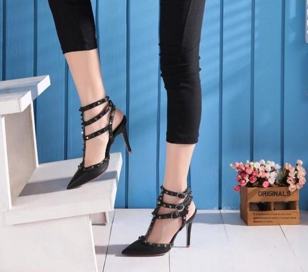 

b032 40414243 genuine leather heels shoes women black red white9735863