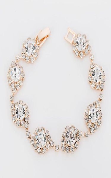 

whole fashion shining crystal bracelets gold silver plated bracelet bangles jewelry accessories for women lady wedding party4921099, Black