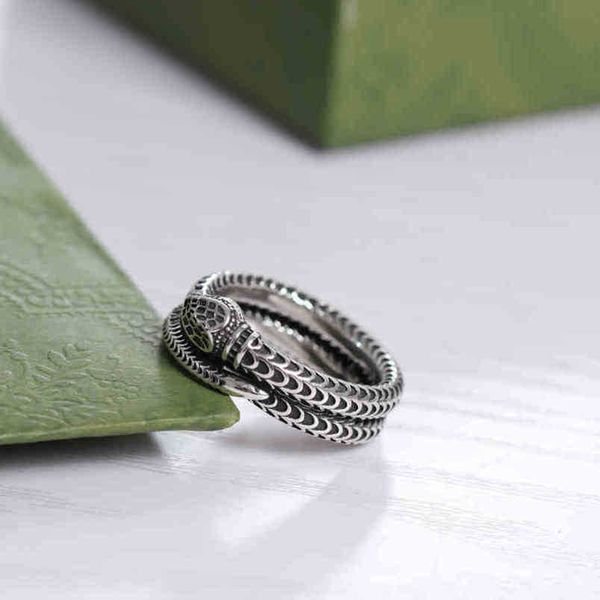 

20% off 2023 new designer jewelry bracelet necklace sj. spirit snake classic domineering ring for old black men women loversnew jewellery, Silver
