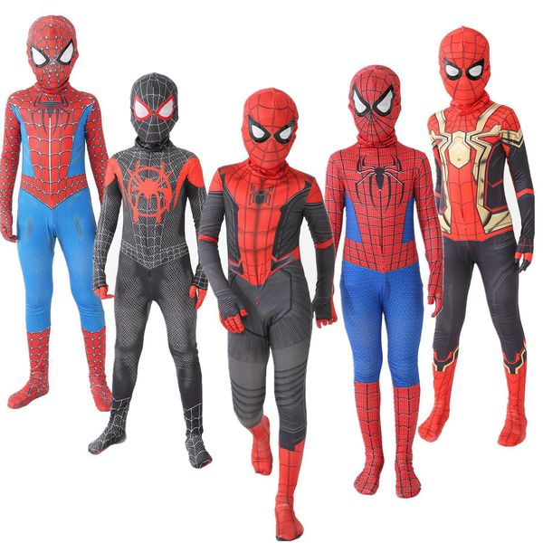 

children's halloween spider tight clothing one piece clothing steel spider panther set clothing, Blue