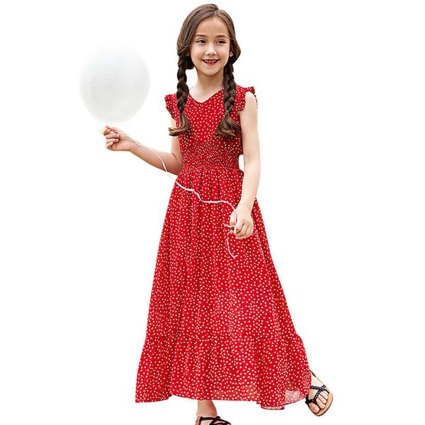 

girl's dresses summer dress for girls dot dress girls 2021 party dress for children casual style girl costume 6 8 10 12 14 aa230531, Red;yellow