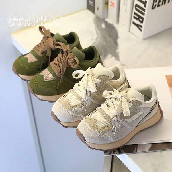 

Sneakers Spring Kids Sport Sneakers Boys Slip-on Trainers Children Classic Brand Design Chunky Tennis Girls Casual Travel Shoes 230530, Green